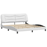 Bed Frame with LED without Mattress "Hvar" White 180x200 cm 3213949