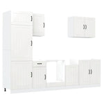 ZNTS 7 Piece Kitchen Cabinet Set Kalmar White Engineered Wood 3314771