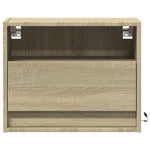 ZNTS Wall-mounted Bedside Cabinet with LED Lights Sonoma Oak 852065