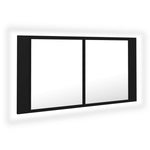 LED Bathroom Mirror Cabinet Black 90x12x45 cm Acrylic 804973