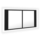 LED Bathroom Mirror Cabinet Black 90x12x45 cm Acrylic 804973