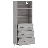 Highboard Grey Sonoma 69,5x34x180 cm Engineered Wood 3189379