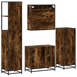 ZNTS 4 Piece Bathroom Furniture Set Smoked Oak Engineered Wood 3301267