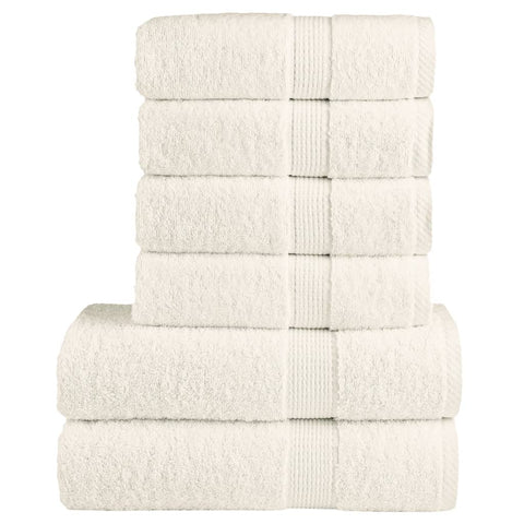 6 Piece Premium Towel Set SOLUND Cream 600 gsm 137567