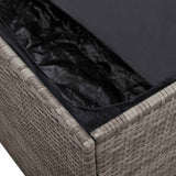 Garden Storage Box Grey 220x50x58 cm Poly Rattan 4104076