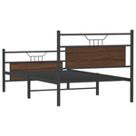 Bed Frame without Mattress Brown Oak 100x190 cm Engineered Wood 4106853