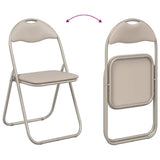 Folding Chair 2 pcs Sand 48 x 43.5 x 81 cm Faux Leather 42029047