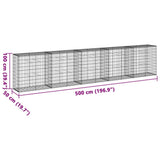 Gabion Basket with Cover 500x50x100 cm Galvanised Iron 3295146