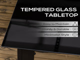 Outdoor Dining Table for 6, Aluminium Rectangular Garden Table with Tempered Glass Tabletop for T3398P319985