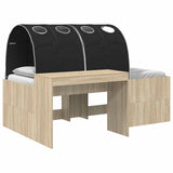 Bed with Tunnel 3 pcs Artisian Oak and Black Engineered Wood 3423700