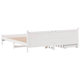Bed Frame without Mattress White 200x200 cm Solid Wood Pine 3309759