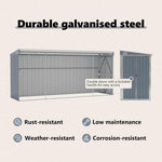 Wall-mounted Garden Shed Grey 118x382x178 cm Galvanised Steel 316230