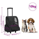 Foldable Multipurpose Pet Trolley Black 171019