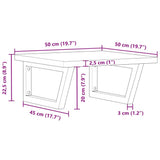 Basin Shelf Wall Mounted Steel and Solid Wood Beech 3302426