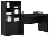 Desk with Drawer with Shelf with Storage 2 pcs Black Oak 3337362