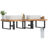 Basin Shelf Wall Mounted Steel and Solid Wood Acacia 3302945