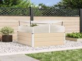 Planter Ivory 100 x 100 x 77 cm Galvanised Steel 42018127
