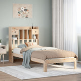 Bookcase Bed without Mattress 90x200cm Solid Wood Pine 3322595