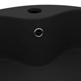 Luxury Wash Basin with Overflow Matt Black 36x13 cm Ceramic 147041