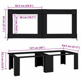 Washing Machine Pedestal 2 pcs Black 127 x 54.5 x 32.5 cm Steel 42022034