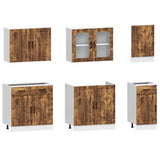 ZNTS 7 Piece Kitchen Cabinet Set Kalmar Smoked Oak Engineered Wood 3314746