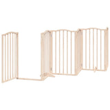 Dog Gate with Door Foldable 9 Panels 450 cm Poplar Wood 3155588