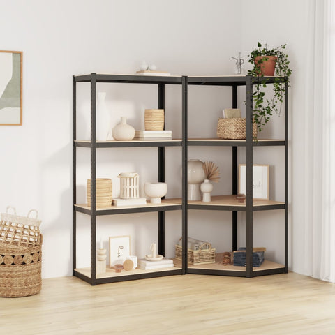 4-Layer Shelves 2 pcs Anthracite Steel&Engineered Wood 3154151