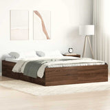 Bed Frame without Mattress Brown Oak 140x190 cm 3203907