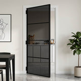 Interior Door 102.5 x 201.5 cm Tempered Glass and Aluminium 42054104