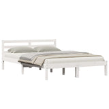 Bed Frame White 225.5 x 145.5 x 69.5 cm Solid Pine Wood 869781