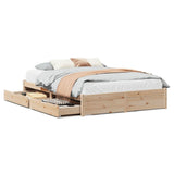 Bed Frame without Mattress 150x200 cm King Size Solid Wood Pine 3301664