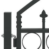 Fence Gate ASSEN 301 x 175.5 cm Steel Grey Lockable 42008934
