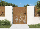 Garden Gate 100x175 cm Corten Steel Grass Design 153230