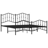 Metal Bed Frame without Mattress with Footboard Black 183x213cm 373812