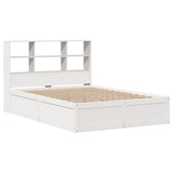 Bed Frame without Mattress White 140x190 cm Solid Wood Pine 3323468