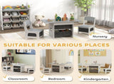 Kids Table and Chair Set, Toddler Table and 2 Chairs Set with 6 Removable Drawers, for Boys Girls T3398P422135