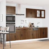 7 Piece Kitchen Cabinet Set Kalmar Brown Oak Engineered Wood 3314738