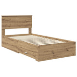 Bed Frame with Drawer Artisan Oak 100 x 200 cm Engineered Wood 3410939
