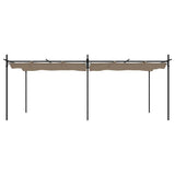 Pergola with Retractable Roof Taupe 589x292x230 cm 360121