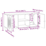 TV Cabinet Old Wood 102 x 34.5 x 50 cm Engineered Wood 894243