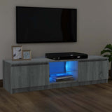 TV Cabinet with LED Lights Grey Sonoma 120x30x36 cm 815709