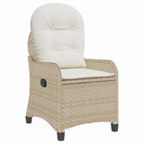 Recliner Chair with Cushion Beige 56 x 66 x 95 cm Poly Rattan 42003420
