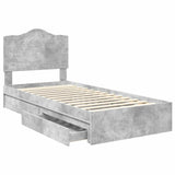 Storage Bed Concrete Grey 70 x 190 cm Engineered Wood 3413558
