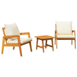 Bistro Set with Cushion 3 pcs Brown Solid Acacia Wood 4106456