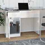 Desk with Drawer&Cabinet High Gloss White 100x40x73 cm 342655