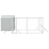 Outdoor Dog Kennel with Roof Silver 6x6x2.5 m Galvanised Steel 3190479