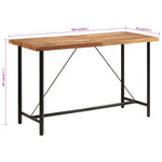 ZNTS Bar Table 180x70x107 cm Solid Wood Acacia and Iron 356378