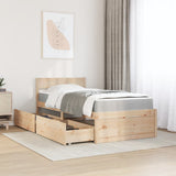 Bed with Drawers and Mattress 90x190 cm Single Solid Wood Pine 3281919