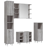 4 Piece Bathroom Cabinet Set Grey Sonoma Engineered Wood 3187613