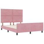 ZNTS Bed Frame Pink 160x200 cm Velvet 3345022